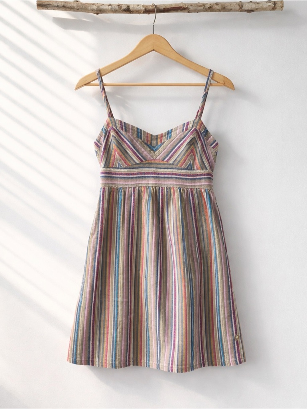 TNA Aritzia Striped Smocked Mini Dress with Pockets Size Small | Breezy Cotton